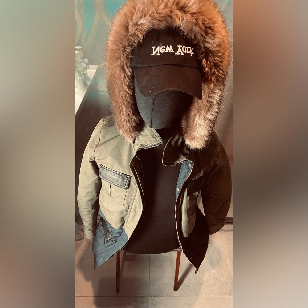 2 Item Bundle - Barney’s Ski Coat - Size XS - Celine Sunglasses - Green Blue